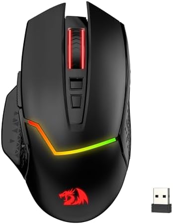 Redragon M690 1 Wireless Gaming Mouse with DPI Shifting  2 Side Buttons  2400 DPI  Ergonomic Design  8 Buttons Black