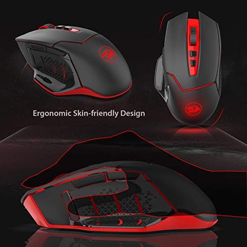 Redragon M690 1 Wireless Gaming Mouse with DPI Shifting  2 Side Buttons  2400 DPI  Ergonomic Design  8 Buttons Black
