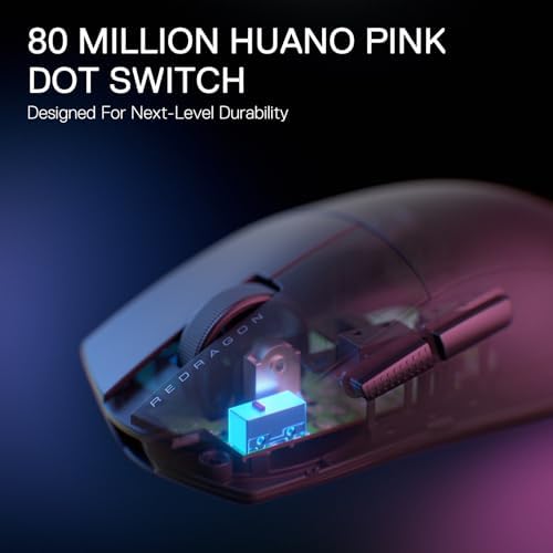 Redragon M916 PRO 3 Mode Wireless Gaming Mouse  Hype Speed 4K Polling Rate  49G Ultra Light 26K DPI Mouse w/Ergonomic Natural Grip Build  Redefinable Macro Buttons  Software Supported