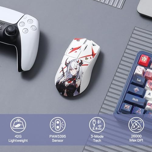 Redragon M916 PRO 3 Mode Wireless Gaming Mouse  Hype Speed 4K Polling Rate  49G Ultra Light 26K DPI Mouse w/Ergonomic Natural Grip Build  Redefinable Macro Buttons  Software Supported