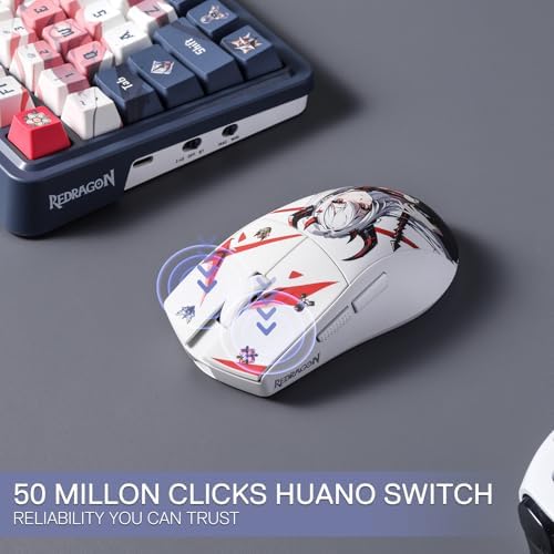 Redragon M916 PRO 3 Mode Wireless Gaming Mouse  Hype Speed 4K Polling Rate  49G Ultra Light 26K DPI Mouse w/Ergonomic Natural Grip Build  Redefinable Macro Buttons  Software Supported