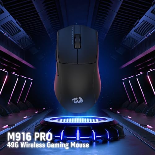 Redragon M916 PRO 3 Mode Wireless Gaming Mouse  Hype Speed 4K Polling Rate  49G Ultra Light 26K DPI Mouse w/Ergonomic Natural Grip Build  Redefinable Macro Buttons  Software Supported