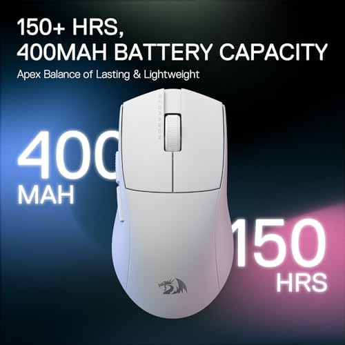 Redragon M916 PRO 3 Mode Wireless Gaming Mouse  55G Ultra Light 26K DPI Mouse w/Ergonomic Natural Grip Build  Full Programmable Buttons  Software Supports DIY Keybinds & DPI