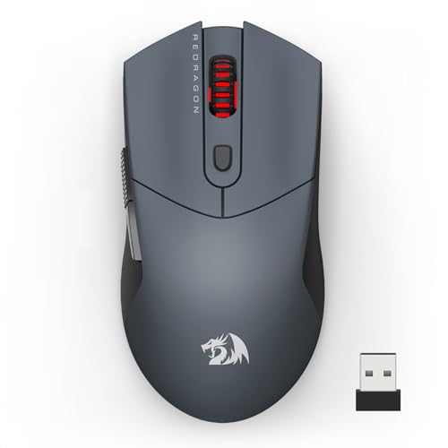 Redragon Ratón inalámbrico para juegos, ultraligero de 26 K DPI para juegos, mouse Bluetooth de tres modos ergonómico con agarre natural, botones programables completos, software compatible con