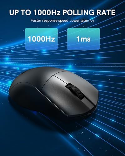 Redragon Wireless Gaming Mouse  54G Lightweight  Tri Mode 2 4G/USB C Wired/Bluetooth  Black PC Gaming Mice for Computer Laptop Mac Windows  Max 128000 DPI  1K Polling  6 Programmable Buttons  M821