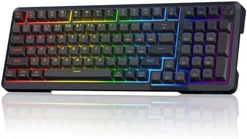Redragon Wireless Mechanical Keyboard  3 Mode Gasket Mounted RGB Gaming Keyboard with Volume Knob  Pre Lubed Linear Switches  MDA Profile  98 Keys Hot Swappable Creamy Keyboard for PC/Tablet/Xbox/PS4