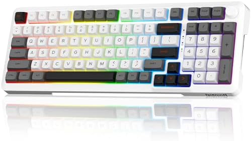 Redragon Wireless Mechanical Keyboard  3 Mode Gasket Mounted RGB Gaming Keyboard with Volume Knob  Pre Lubed Linear Switches  MDA Profile  98 Keys Hot Swappable Creamy Keyboard for PC/Tablet/Xbox/PS4