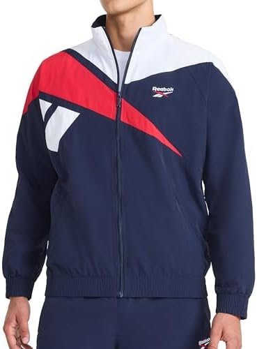 Reebok Mens Track Jacket  Standard Fit  Lightweight Nylon Fabric