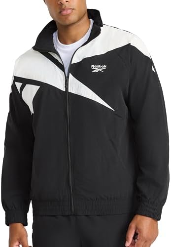 Reebok Mens Track Jacket  Standard Fit  Lightweight Nylon Fabric