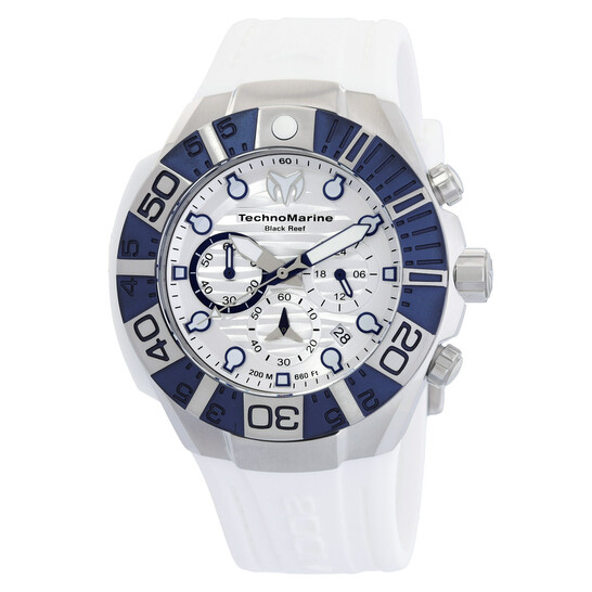 Reef Black Chronograph GMT Quartz White Dial Men s Watch