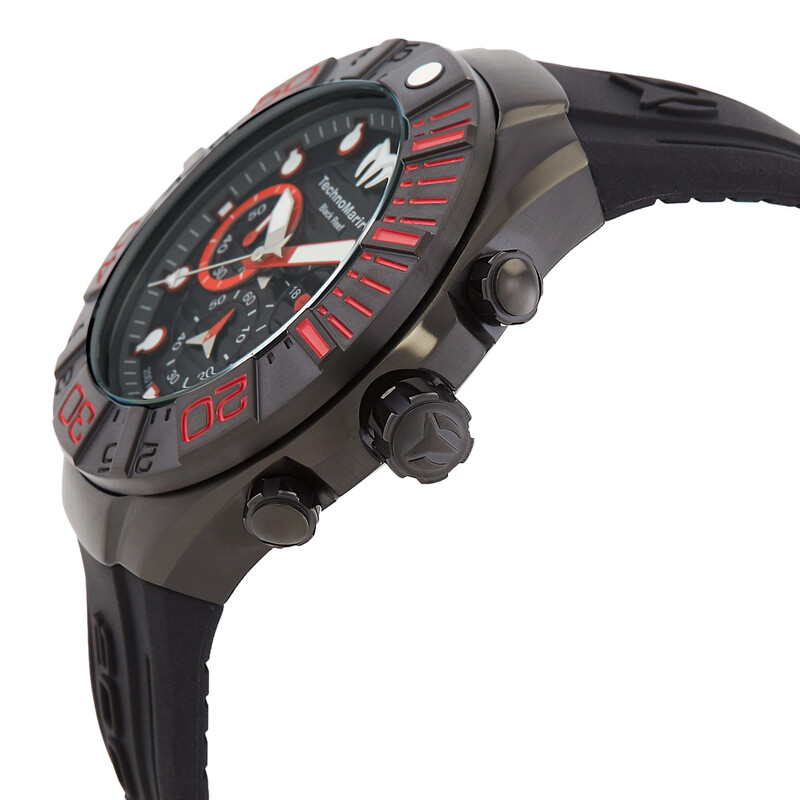 Technomarine Reloj de hombre Reef Black Chronograph GMT Quartz con esfera negra TM-523010