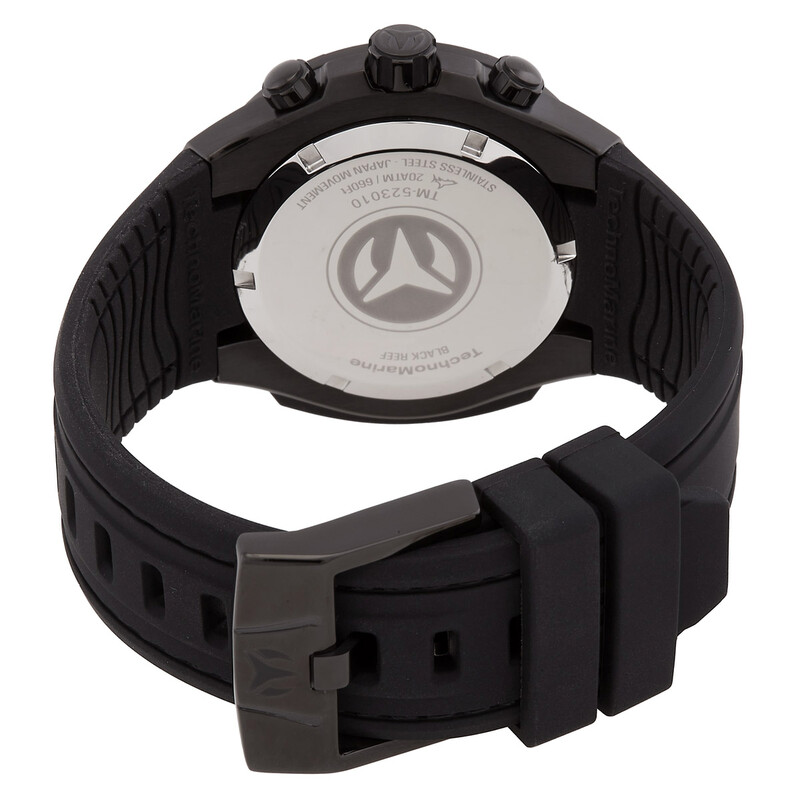 Technomarine Reloj de hombre Reef Black Chronograph GMT Quartz con esfera negra TM-523010