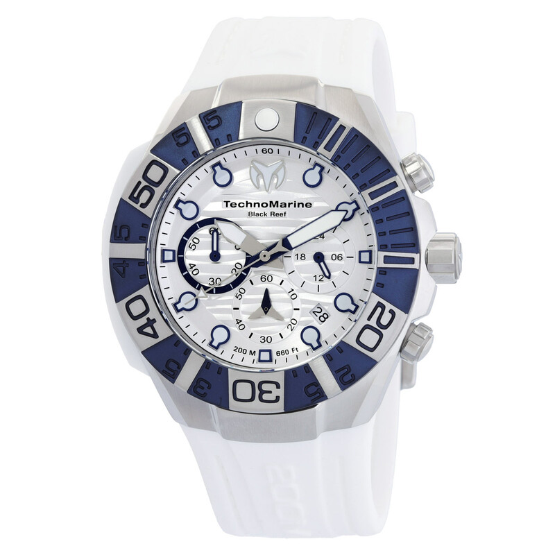 Tecnomar Reloj de hombre Reef Black Chronograph GMT de cuarzo con esfera blanca