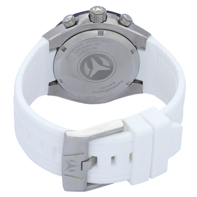 Tecnomar Reloj de hombre Reef Black Chronograph GMT de cuarzo con esfera blanca