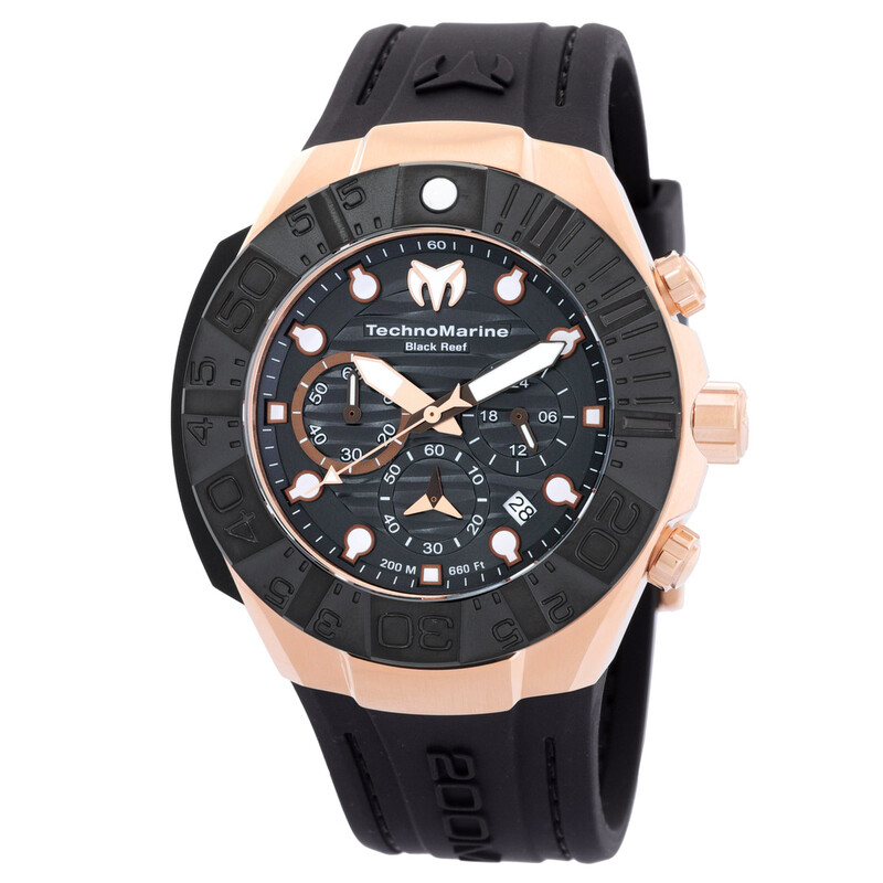 Tecnomar Reloj de hombre Reef Black Chronograph GMT de cuarzo con esfera