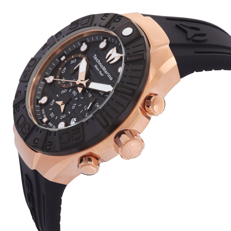 Tecnomar Reloj de hombre Reef Black Chronograph GMT de cuarzo con esfera
