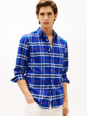 Talla s - Camisa Oxford cepillada a cuadros de corte regular