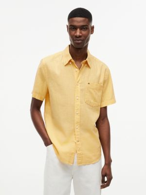 Regular Fit Short Sleeve Linen Blend Shirt