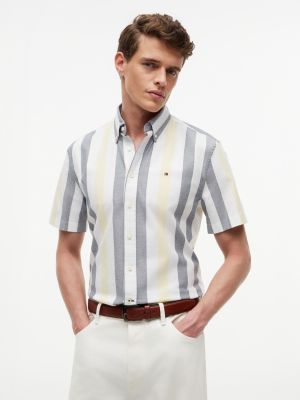 Talla L, Regular Fit Striped Stretch Oxford Shirt