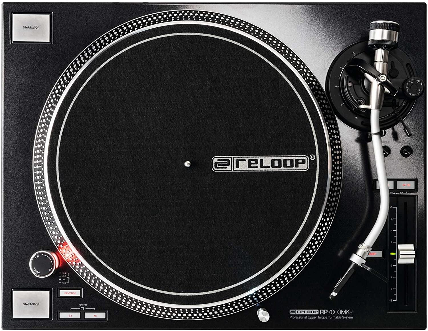 Reloop RP 7000 MK2   High Torque Direct Drive Turntable  Black 
