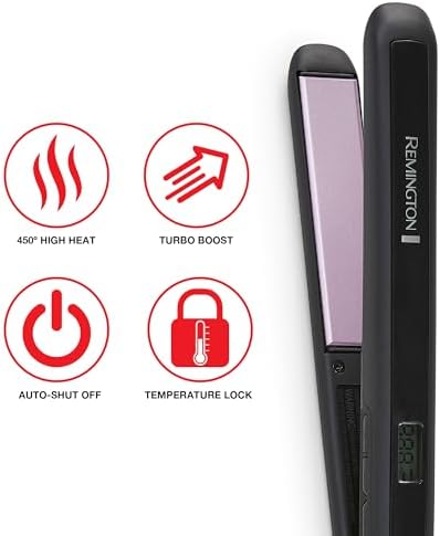 Remington 1 Flat Iron  Hair Straightener with Anti Static Technology  Rapid 30 Second Heat Up  60 Minute Auto Shut Off  30  Longer Ceramic Floating Plates  and Titanium Ceramic Coating