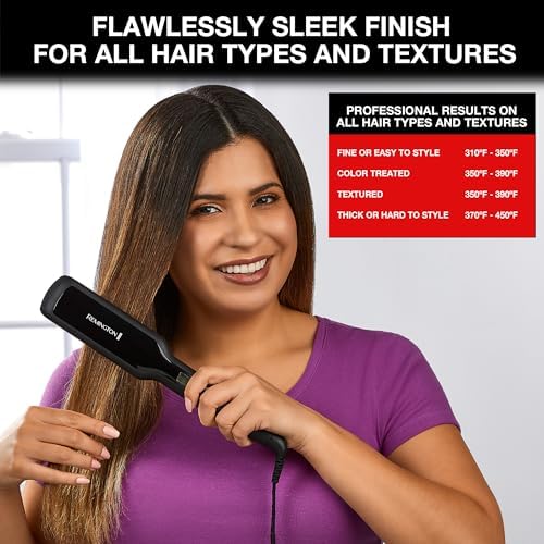 Remington 1 Flat Iron  Hair Straightener with Anti Static Technology  Rapid 30 Second Heat Up  60 Minute Auto Shut Off  30  Longer Ceramic Floating Plates  and Titanium Ceramic Coating