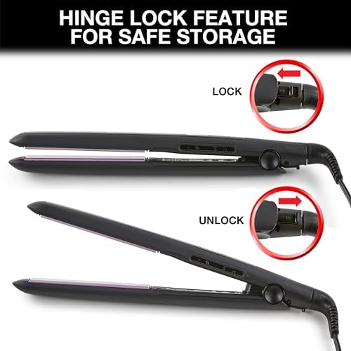 Remington 1 Flat Iron  Hair Straightener with Anti Static Technology  Rapid 30 Second Heat Up  60 Minute Auto Shut Off  30  Longer Ceramic Floating Plates  and Titanium Ceramic Coating