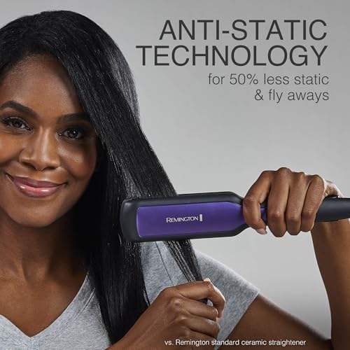 Remington 1 Flat Iron  Hair Straightener with Anti Static Technology  Rapid 30 Second Heat Up  60 Minute Auto Shut Off  30  Longer Ceramic Floating Plates  and Titanium Ceramic Coating