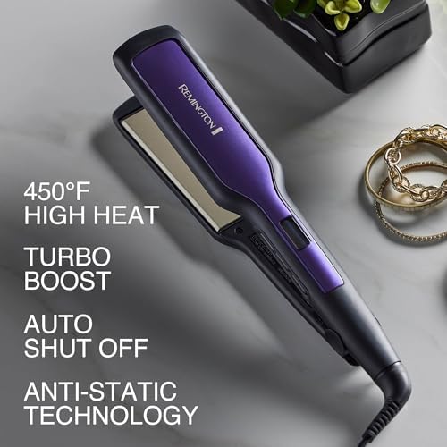 Remington 1 Flat Iron  Hair Straightener with Anti Static Technology  Rapid 30 Second Heat Up  60 Minute Auto Shut Off  30  Longer Ceramic Floating Plates  and Titanium Ceramic Coating
