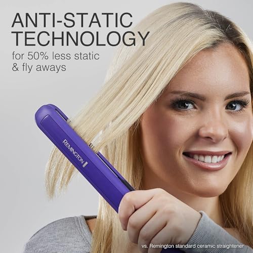 Remington 1 Flat Iron  Hair Straightener with Anti Static Technology  Rapid 30 Second Heat Up  60 Minute Auto Shut Off  30  Longer Ceramic Floating Plates  and Titanium Ceramic Coating