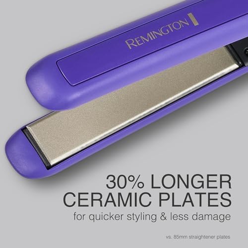 Remington 1 Flat Iron  Hair Straightener with Anti Static Technology  Rapid 30 Second Heat Up  60 Minute Auto Shut Off  30  Longer Ceramic Floating Plates  and Titanium Ceramic Coating