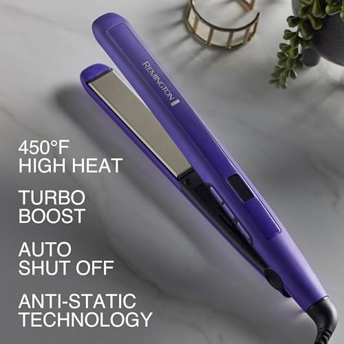 Remington 1 Flat Iron  Hair Straightener with Anti Static Technology  Rapid 30 Second Heat Up  60 Minute Auto Shut Off  30  Longer Ceramic Floating Plates  and Titanium Ceramic Coating