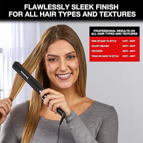 Remington 1 Flat Iron  Hair Straightener with Anti Static Technology  Rapid 30 Second Heat Up  60 Minute Auto Shut Off  30  Longer Ceramic Floating Plates  and Titanium Ceramic Coating