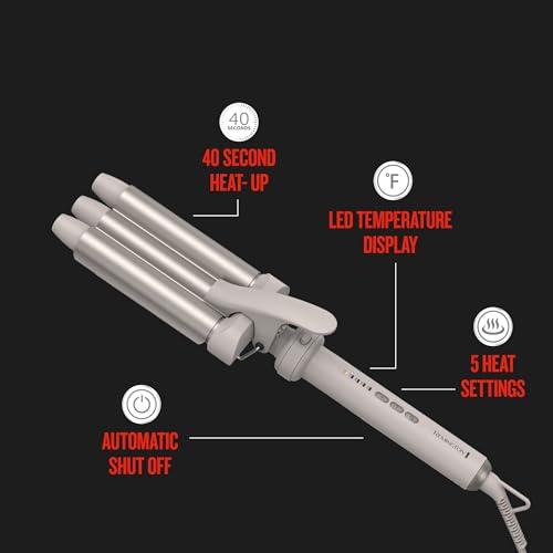 Remington 5 in 1 Curling Wand Set   Interchangeable Ceramic Curling Iron for Beach Waves  Loose & Tight Curls  Multi Styler Hair Tool  Fast Heat  Salon Results at Home