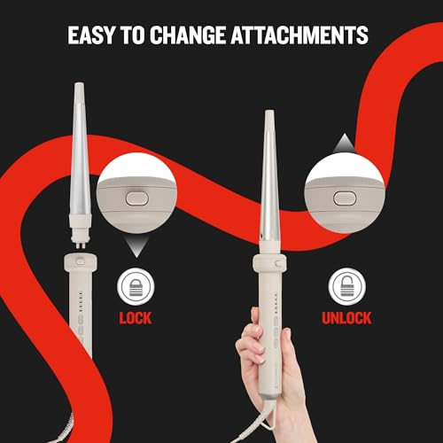 Remington 5 in 1 Curling Wand Set   Interchangeable Ceramic Curling Iron for Beach Waves  Loose & Tight Curls  Multi Styler Hair Tool  Fast Heat  Salon Results at Home