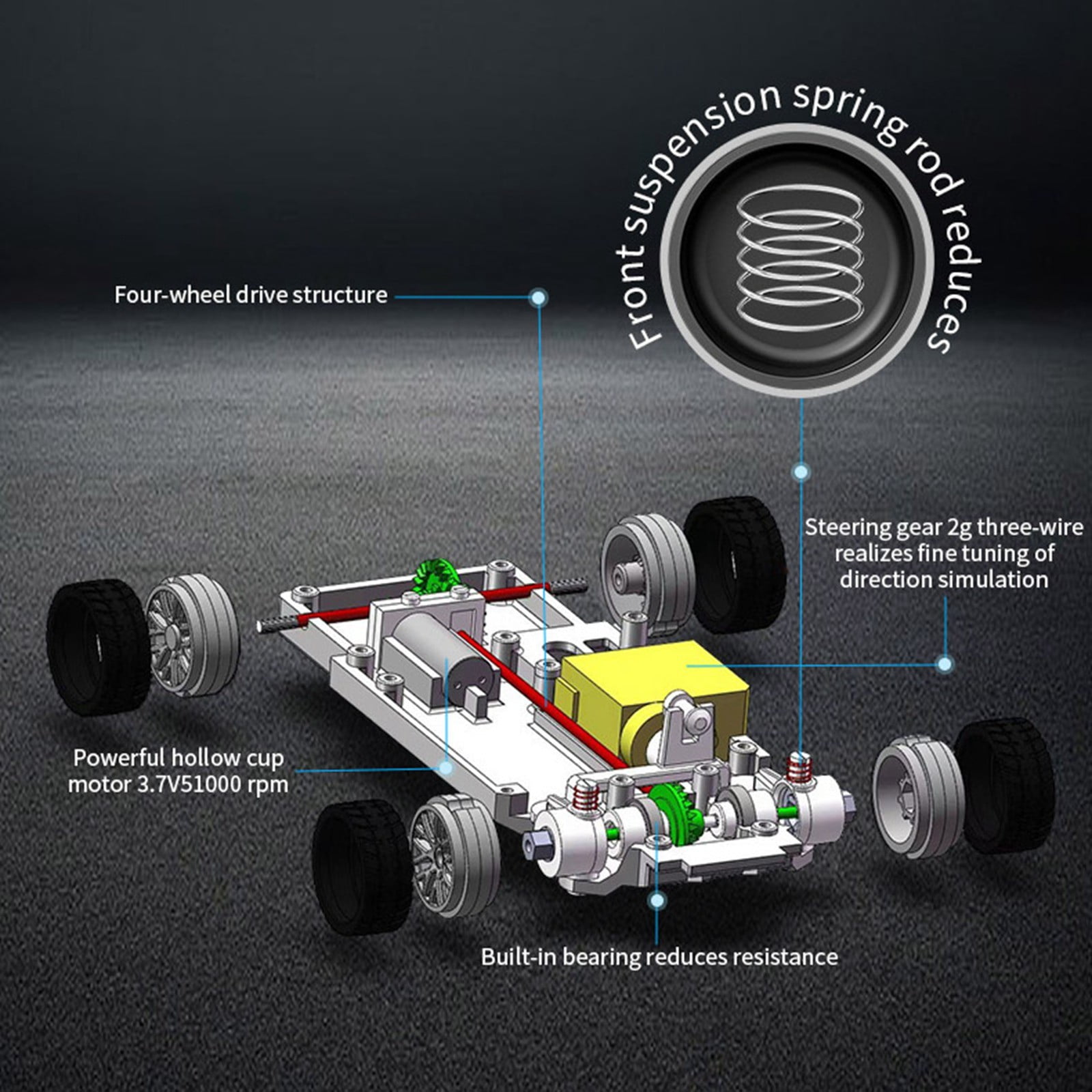 Remote Control Sports Car 1/43 Scale 2 4G Full Proportional RC Mini Racing Drift Car Model And Christmas  RTR Version  Small Remote Control Car for Adults Mini Car compatible with Motor Engine Science
