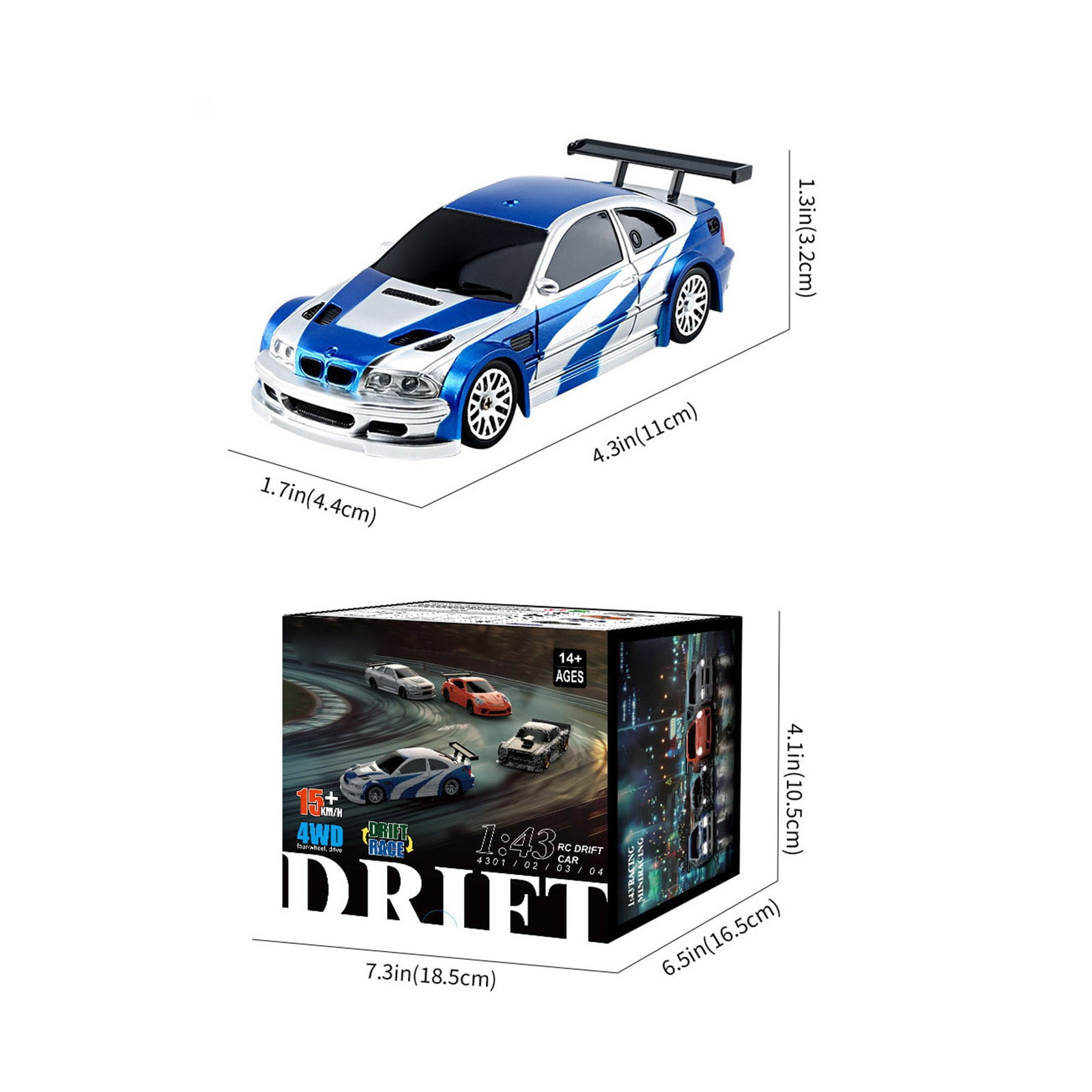 Remote Control Sports Car 1/43 Scale 2 4G Full Proportional RC Mini Racing Drift Car Model And Christmas  RTR Version  Small Remote Control Car for Adults Mini Car compatible with Motor Engine Science