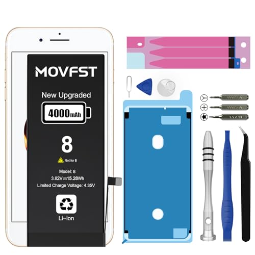 Replacement Battery for iPhone 8 Li ion Polymer 4000mAh High Capacity Battery Fit for iPhone 8 Model A1863 A1905 A1906 with Repair Tool Kits