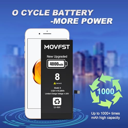 Replacement Battery for iPhone 8 Li ion Polymer 4000mAh High Capacity Battery Fit for iPhone 8 Model A1863 A1905 A1906 with Repair Tool Kits