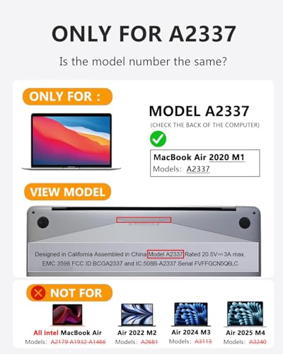 Replacement Screen 13 3 for MacBook Air 13 inch A2337 M1 2020 Year  Model  EMC 3598 MGN93 MGNA3 MGND3 MGNE3 MGN63 MGN73  Full LCD Screen Display Assembly  Gray