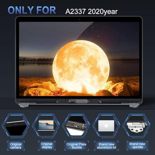 Replacement Screen 13 3 for MacBook Air 13 inch A2337 M1 2020 Year  Model  EMC 3598 MGN93 MGNA3 MGND3 MGNE3 MGN63 MGN73  Full LCD Screen Display Assembly  Gray