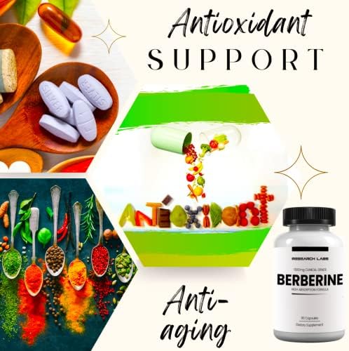 Research Labs 2 Fer 1 Ad   1500mg Clinical Grade Berberine High Absorption Formula & BerberQuil  Support  180 Total Capsules  500mg Each Capsule