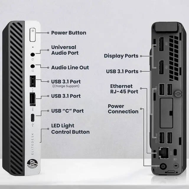 Restored HP EtiteDesk 800 G3 Mini Desktop PC   Intel Core i3 6100T  3 20 GHz   16GB DDR4 RAM  256GB SSD   Wi Fi  Keyboard & Mouse   Win 11 Pro  Refurbished 