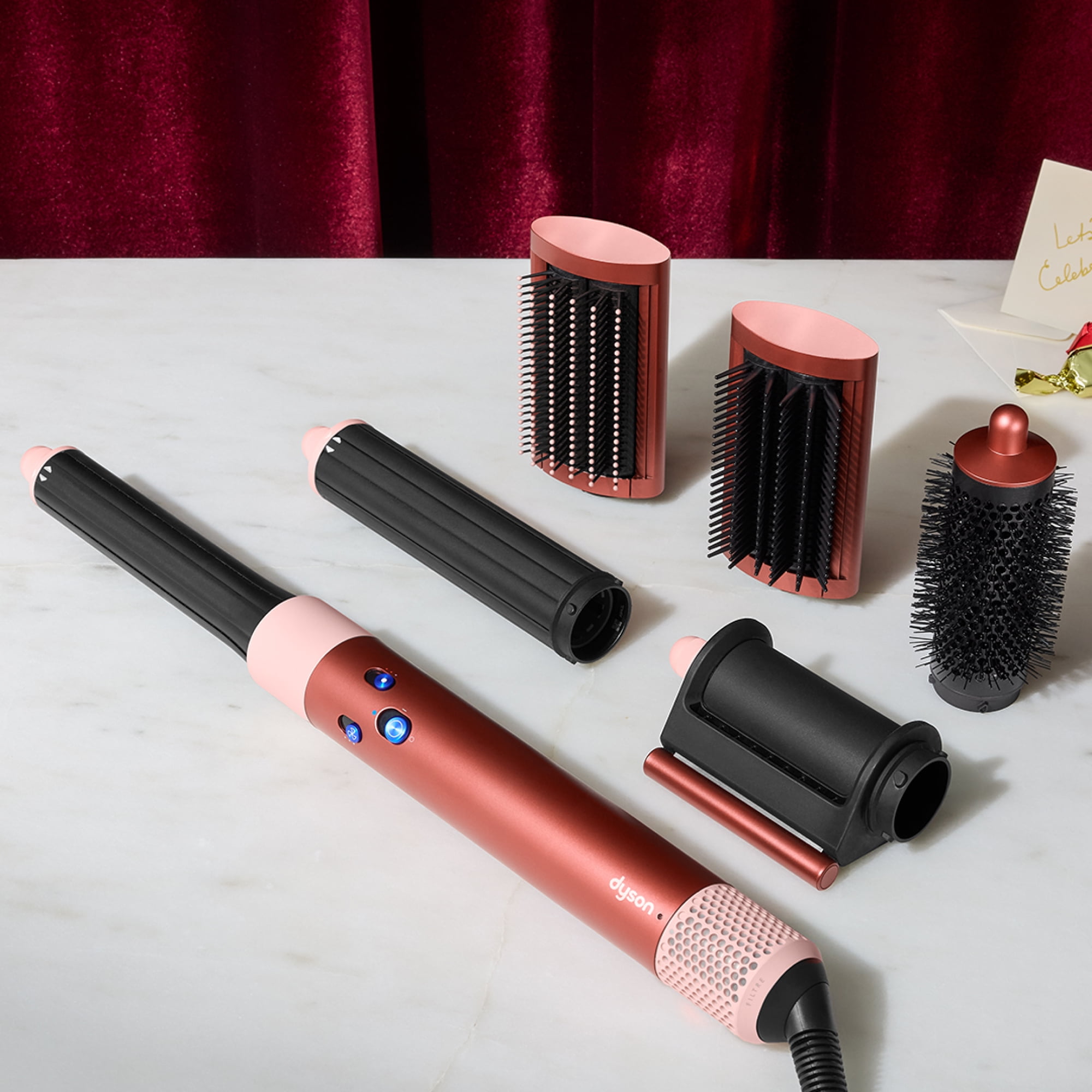 Restored Premium Dyson Airwrap  Multi styler Complete Long   Strawberry Bronze/Blush Pink  Refurbished