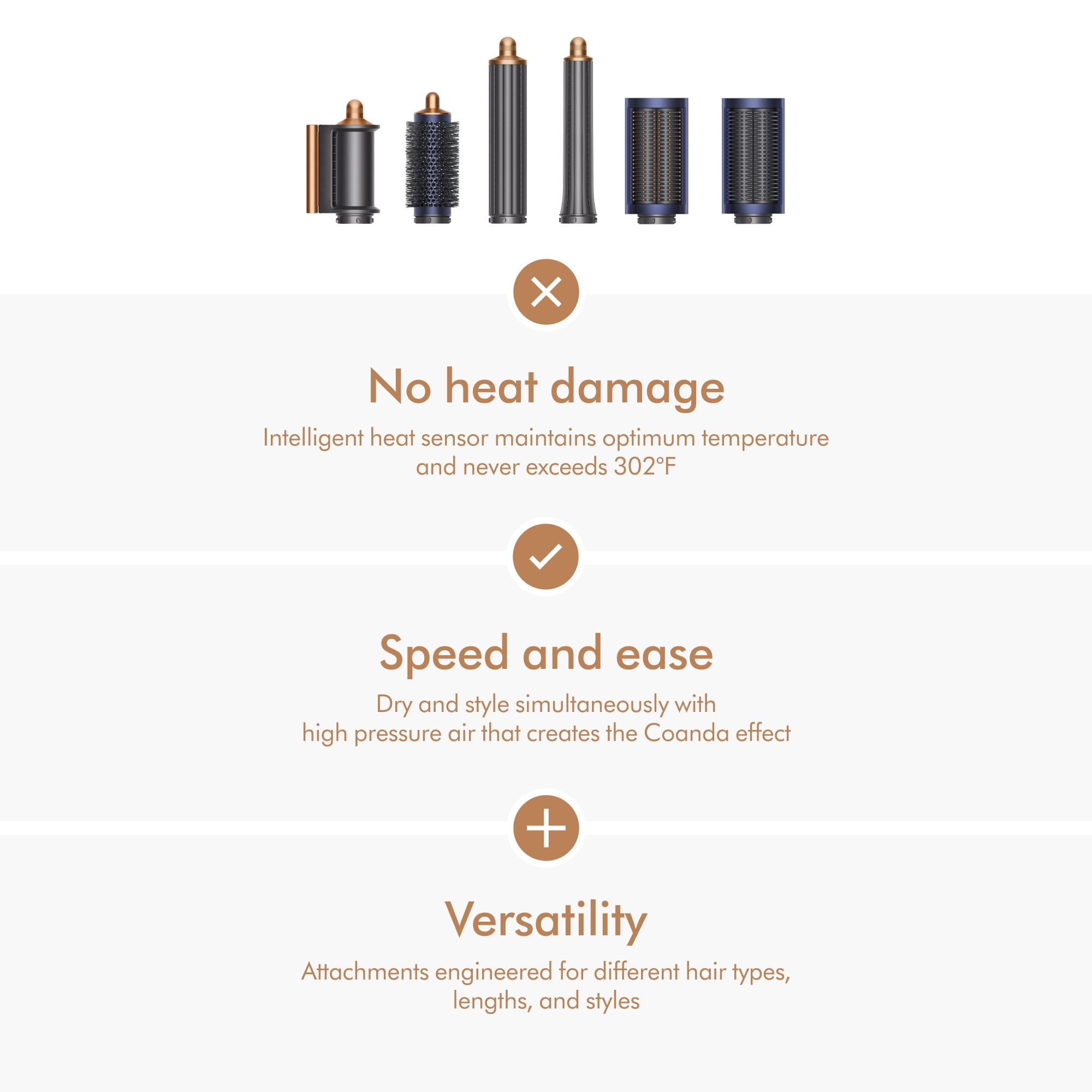 Restored Premium Dyson Airwrap  Multi styler Complete Long   Prussian Blue/Copper  Refurbished 