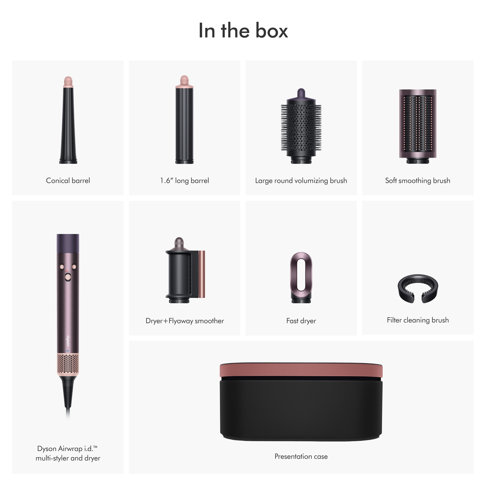 Restored Premium Dyson Airwrap i d   multi styler Straight Wavy   Jasper Plum  Refurbished