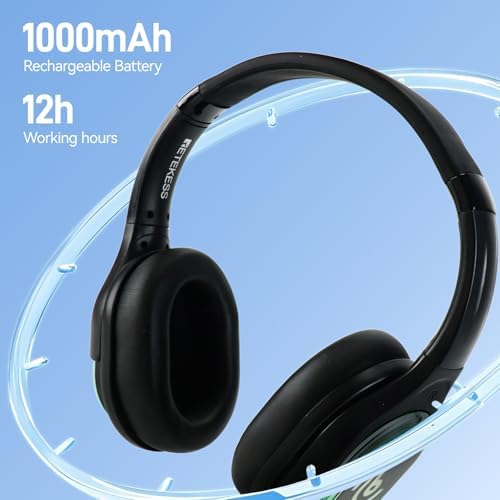 Retekess TA003 Silent Disco Headphone System  Silent Disco Party Headphones 3 Channels LED Light Wireless Stereo Headphones Bundle for Kids Party  Home Movies  10 Pack 