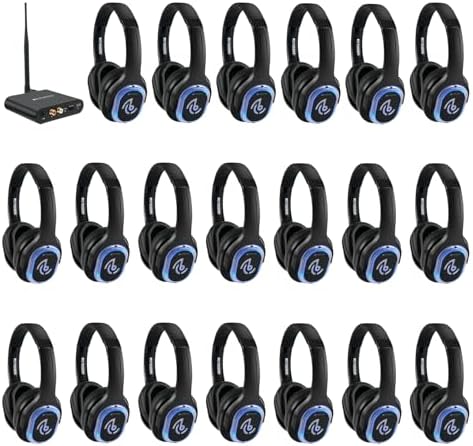 Retekess TA003 Silent Disco Headphone System  Silent Disco Party Headphones 3 Channels LED Light Wireless Stereo Headphones Bundle for Kids Party  Home Movies  10 Pack 