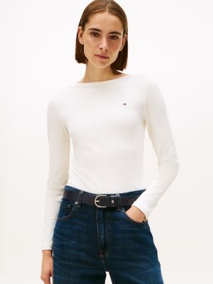 Ribbed Boatneck Top