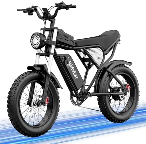 Ridstar Electric Bike for Adults Q20  3000/1500W  37/30MPH 52V 40AH 48V/20AH E Bike 30 180 Miles Electric Motorcycle  20 Fat Tire Dirt Bike  UL2849 GCC All Terrain for Mountains  Snow  Sand  Road